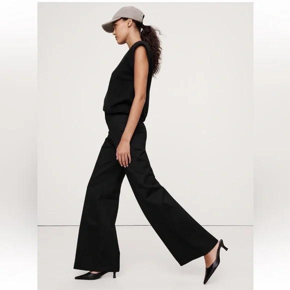 Black Banana Republic Wide-Leg Everywhere Ponte Pants - Picture 2 of 13